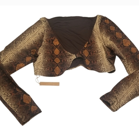 New! SKIMS Swim Long Sleeve Shrug Swim Top Desert Snake Print 2X - Picture 3 of 6